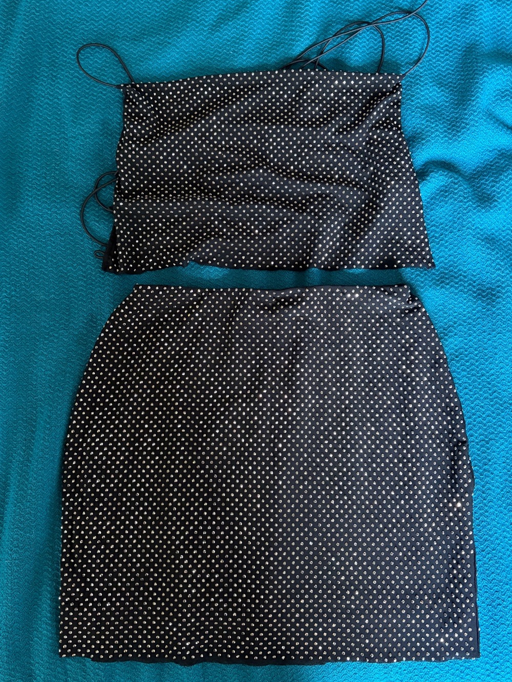 Meshki Black and White Polka Dot Skirt Set